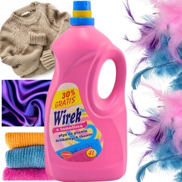 Płyn do PRANIA kolorów LANOLINA WIREK 4l