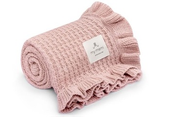 KOCYK BAMBUSOWY Z FALBANKĄ POWDER PINK 85X105 MEMI