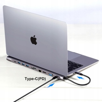 ХАБ ДОК-СТАНЦИЯ 11-в-1 USB-C VGA RJ45 HDMI 4K