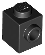 LEGO 87087 czarny 1x1 z wypustką 5szt