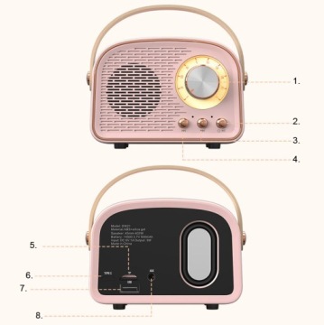 БЕСПРОВОДНОЙ ДИНАМИК BLUETOOTH ПОРТАТИВНЫЙ FM-РАДИО USB MP3 КУХОННЫЙ РЕТРО
