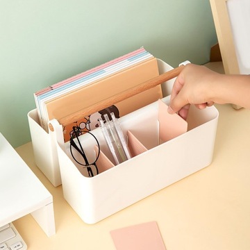 Organizer biurkowy na długopisy, różowy.