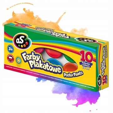 Краски для школьных плакатов, 10 цветов, 20 мл Astra