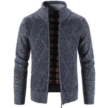 Men's Cardigan Sweater 2023 Winter New Warm Stand