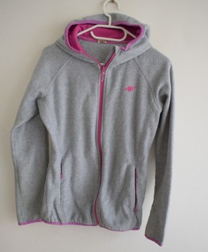 4F bluza szara polar na zamek z logo 34 xs