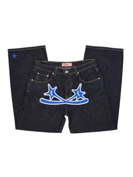 Spodnie Jeansy Y2k Jeans Hip Hop Gothic Baggy czar