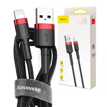 BASEUS SZYBKI KABEL USB / LIGHTNING MOCNY PRZEWÓD DO IPHONE IPAD 3m