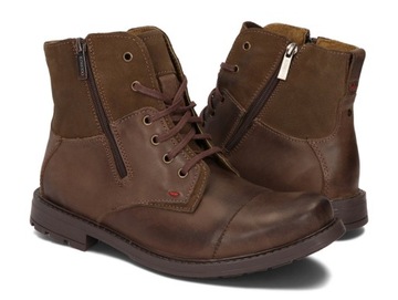 МУЖСКАЯ УТЕПЛЕННАЯ БОТИНКА ИЗ ПАЛЬСКОЙ КОЖИ 871 КОРИЧНЕВЫЙ 44