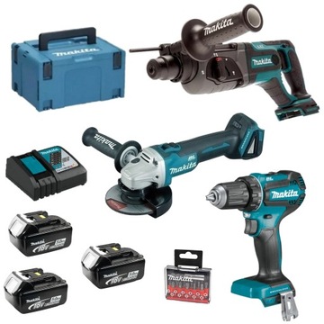 MAKITA ZESTAW COMBO 3SZT NARZĘDZI 18V 3X5Ah BEZSZC