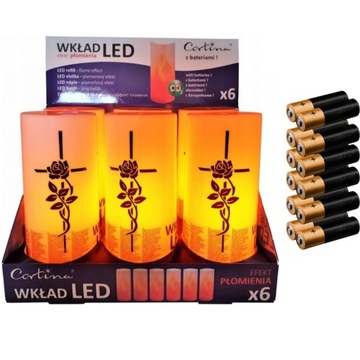 СВЕТОДИОДНЫЕ ВСТАВКИ ЭЛЕКТРИЧЕСКИЕ СВЕЧИ 14 дней НАБОР 6 ШТ. ДЛЯ ВСЕХ СВЯТЫХ