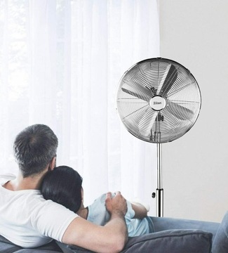 WENTYLATOR PODŁOGOWY STAL CHROM 50W, 40CM