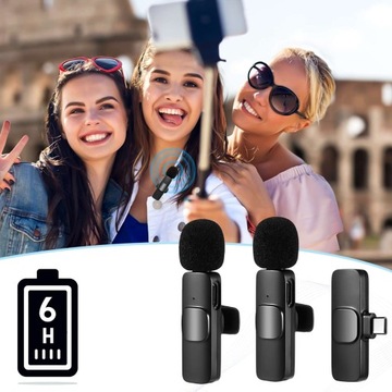 2 БЕСПРОВОДНЫХ МИКРОФОНА USB-C C ANDROID IOS ДЛЯ МАЛЕНЬКИХ ТЕЛЕФОНОВ