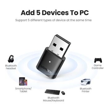 АДАПТЕР BLUETOOTH USB 5.0 UGREEN 20M