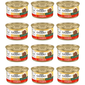GOURMET GOLD Succulent Delights Wołowina 12x85g