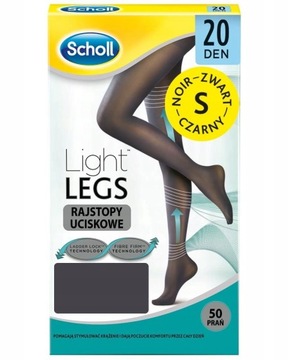 Rajstopy uciskowe SCHOLL Light Legs _ 20 DEN _ czarne _ rozmiar M