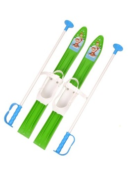 Narty dla dzieci z kijkami 60 cm do nauki jazdy