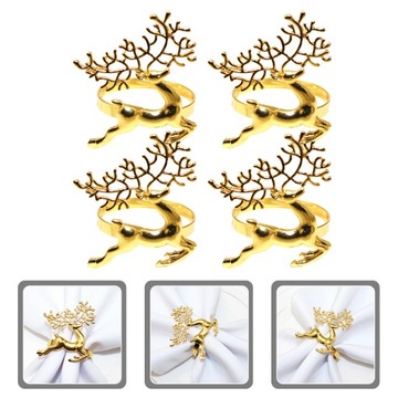 КОЛЬЦА ДЛЯ САЛФЕТОК «ЛОСИ», ЗОЛОТОЙ ДЕКОР, 4 ШТ.