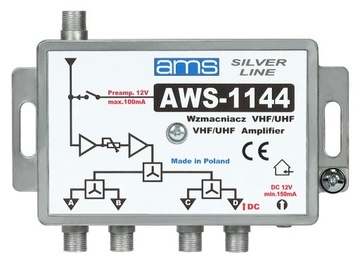 Wzmacniacz DVB-T DVB-C AWS-1144 14/17dB 47-862 Mhz