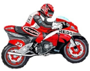 Balon foliowy Motocykl czerwony 36 cm