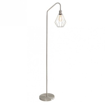 Lampa podłogowa stojąca srebrna + żarówka E27