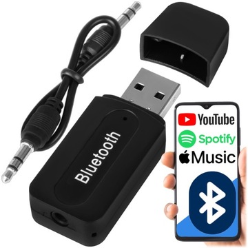 ADAPTER TRANSMITER FM BLUETOOTH ODBIORNIK MP3 DŹWIĘKU USB + AUX MINI-JACK