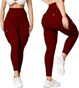 Женские леггинсы-карго Scrunchs Bum Cargo Gym с карманами, зеленые, M