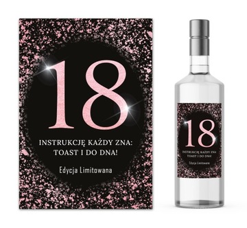 Etykiety Naklejki na wódkę butelki 18 urodziny 10szt FN3