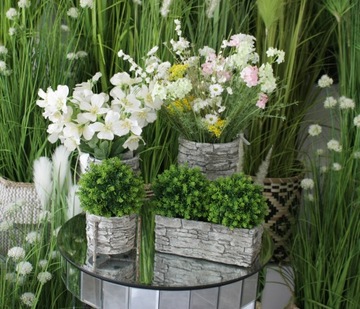 Крышка для цветочного горшка серого цвета из бетона Polnix Etno цилиндр 14 см