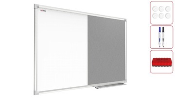 Tablica magnetyczno-filcowa szara 90x60 COMBI