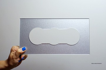 Osłona szklana srebrna aluminium pod kontakt gniazdko potrójna 15x29 cm