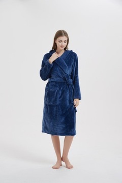 ТЁПЛЫЙ ХАЛАТ С КАПЮШОНОМ, МЯГКАЯ РОЗА, S/M