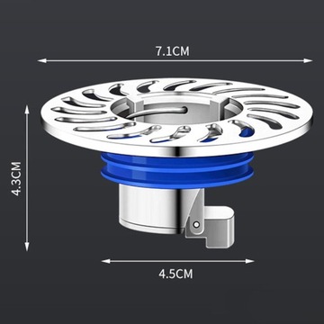 Самозакрывающийся, устойчивый к запахам трап, металлический, для кухни, серебристый.