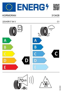 1x KORMORAN 225/45R17 94V All Season XL круглый год