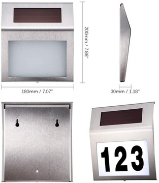 Водонепроницаемая светодиодная солнечная лампа с подсветкой номера дома