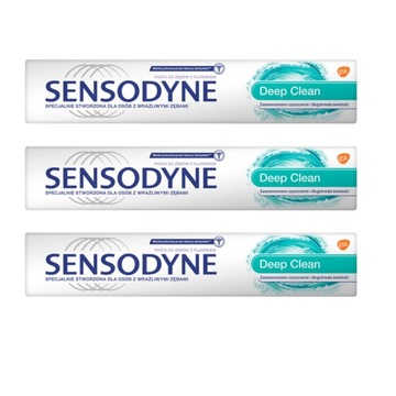 Sensodyne Pasta do zębów Deep Clean na nadwrażliwość dziąseł 75ml x3