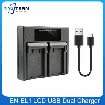 EN-EL1 bateria LCD podwójna ładowarka USB dla Nik