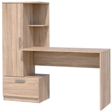 BIURKO Z REGAŁEM KOMPUTEROWE SZKOLNE Z PÓŁKAMI SZUFLADA NOWOCZESNE KOLORY