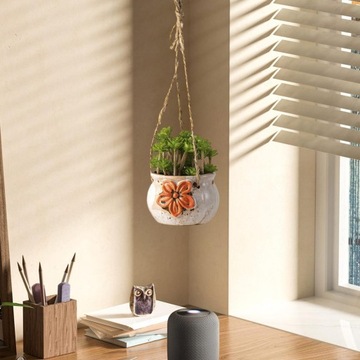Подвесной цветочный горшок Керамический горшок для растений Двор Контейнеры для растений Цветок Dia8cm H6.5cm