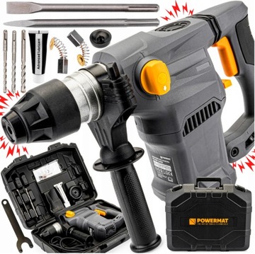 MŁOTOWIERTARKA UDAROWA SDS+ 2600W POWERMAT PM-MW-2600M ZESTAW WALIZKA DŁUTO