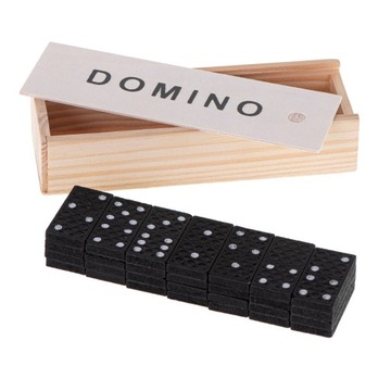 DREWNIANE DOMINO DLA DZIECI Z ETUI KLOCKI DO PRZEWRACANIA GRA DREWNA TANIE