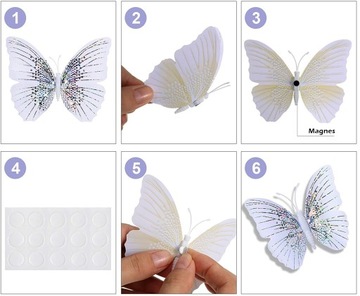 Бабочки на магните 3D наклейки для настенной гирлянды
