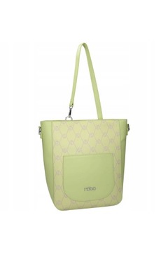 NOBO duża zielona damska torba shopper monogram