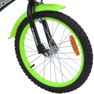 18-дюймовый детский велосипед PRIME BMX Sport ЧЕРНЫЙ/Зеленый PÓŁMAT Premium