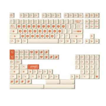 KeyTok Keycaps PBT - Klawisze do Klawiatury Mechanicznej Cosmic Hearts KDA