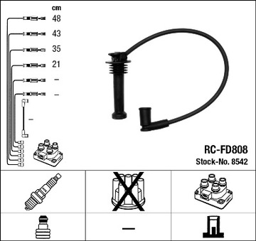 PŘÍVODY KABEL ZAPALOVACÍ NGK DO FORD MAVERICK 2.0