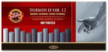 PASTELE SUCHE TOISON DOR 12 KOLORÓW 8522 SZAROŚĆ
