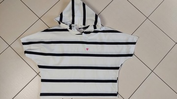 COCOMORE Komplet Bluza + Spodenki Biały w Czarne Paski 40/L