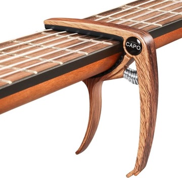 KAPODASTER DO GITARY ELEKTRYCZNEJ I AKUSTYCZNEJ DREWNIANY