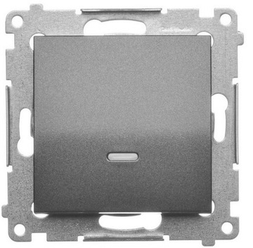 Выключатель одинарный со светодиодной подсветкой 10AX Матовый черный Simon 54