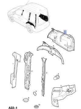 13114653 ПАНЕЛЬ КОЛЕСНОЙ АКП ЗАДНЯЯ OPEL CORSA-C